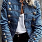 Vireous Women's Fashion Denim Trucker Jacket, Office Wear