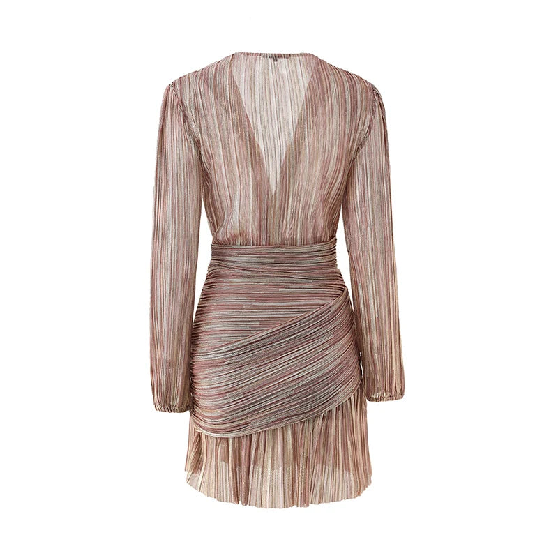 Harley Fashion® Organza Shimmering Wrap Dress