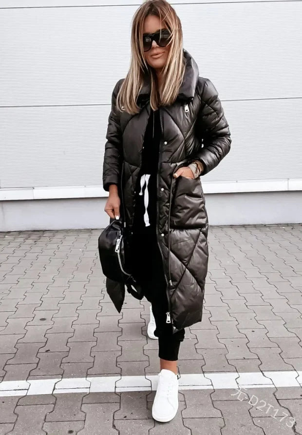 Glam Shimmering Women's Down Jacket, Parka Long Coat