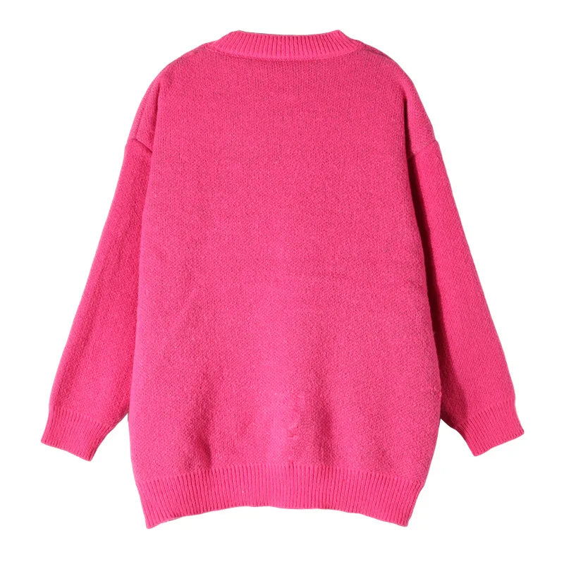 Pinky Promise, Psychedelic Print Women's Knitted Sweater