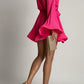 Vireous Elegant Pleated Flared Mini Dress, Plus Sizes