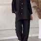 Women's Plus-Size Cotton Linen Two Piece Casual Suit