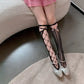 Summer Sexy Long Japanese-Style Socks, Irregular Lace-Tie Fishnet Stockings