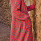 Women's Long Cardigan Coat, Festival Wear Wrap Coat with Pockets in Pink