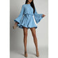 Vireous Elegant Pleated Flared Mini Dress, Plus Sizes