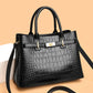 Large Capacity London-Design Crocodile Leather Vintage Tote Handbag