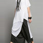 Vireous Women's Irregular Long Round-Neck Fashion Shirt, Plus Sizes