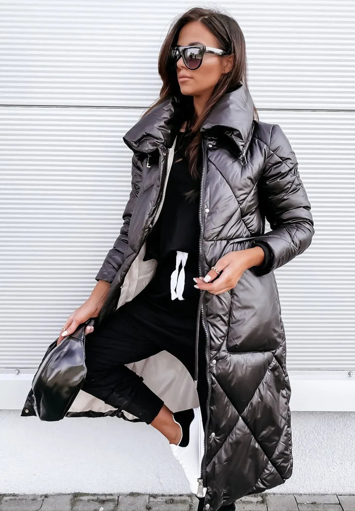 Glam Shimmering Women's Down Jacket, Parka Long Coat