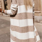 Women's Long Striped Knitted Sweater Coat, Multicolours