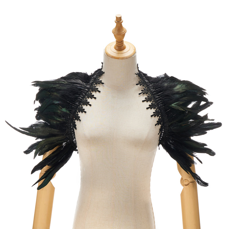 Women's Glam Natural Feather Cape