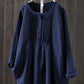 Women's Quaker Shirt, Chambray Top with Pin Tuck Front