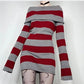 Women's Striped Knitted Mini Bodycon Dress