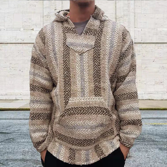 Vireous Classic Stripe Teenager Thick Knitted Hoodie