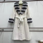 Women's Luxury Faux Mink Fur Coat with Contrast Collar, Multi Colours