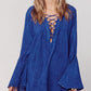 Plus-Size Women's Denim Dress, Cross Strap Elegant Vacation Dress