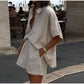 Cotton Linen Women's Two-Piece Summer Shorts Set, Plus Sizes