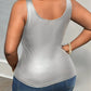 Vireous Women's Faux Shiny Leather Tank Top, Multi Colours