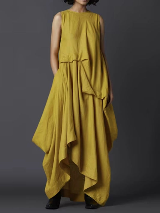 Summer Layered Pockets Dress, Fashion Casual Loose Tank Dress, Plus Sizes