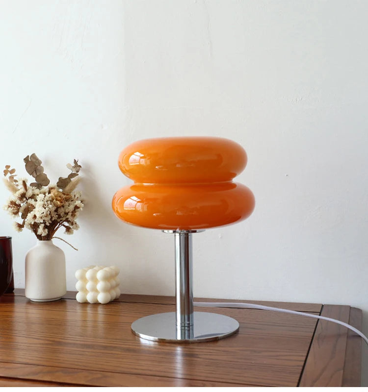 Macaroon Sculpted Glass Table Lamp, Multicolours