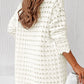 Vireous Cardigan Short Coat, Hollow Texture Knitted