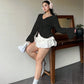Vireous Elegant French Ruffle Flared-Sleeve Blouse, Plus Sizes