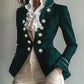 Vireous Women's Tailored Military-Style Fashion Blazer