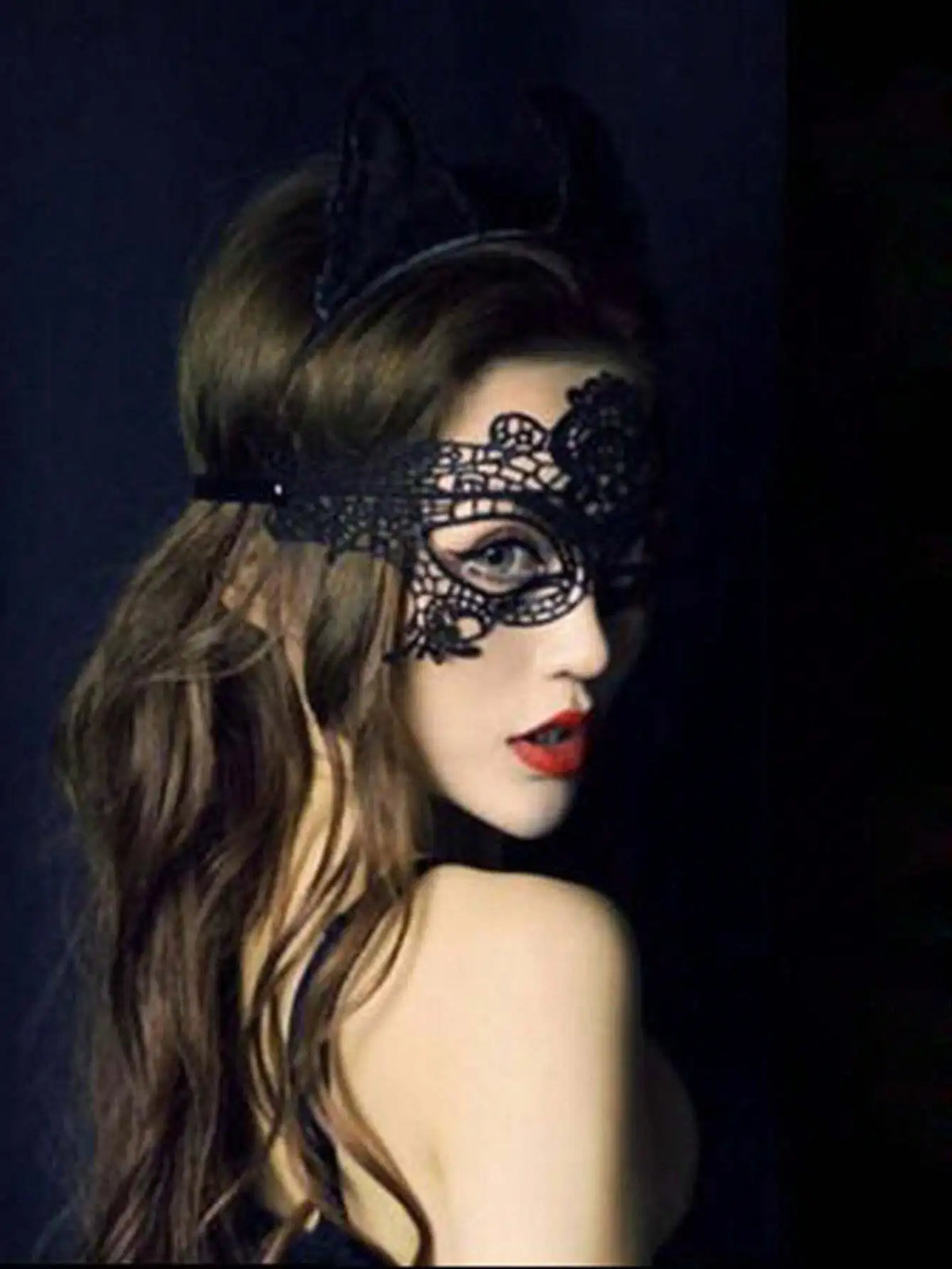 Dark Cross Black Lace Mask, Party, Ball, Christmas Party, Masquerade Costume Mask