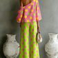 Colour-Wave Point Set, Women's Slant Shoulder Two-Piece Summer Suit