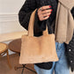 Cute Soft Plush Tote Bag, Faux Fur Shopper Bag