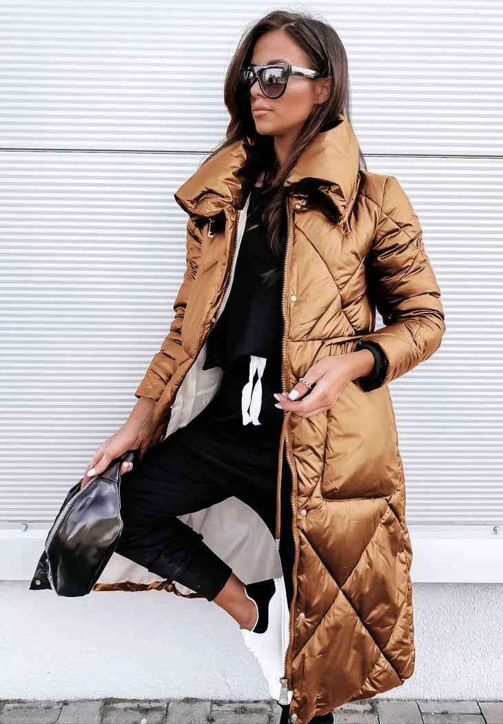 Glam Shimmering Women's Down Jacket, Parka Long Coat