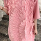 Loose Summer Glam Feather Short-Sleeve Women's Short Dress