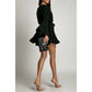 Vireous Elegant Pleated Flared Mini Dress, Plus Sizes
