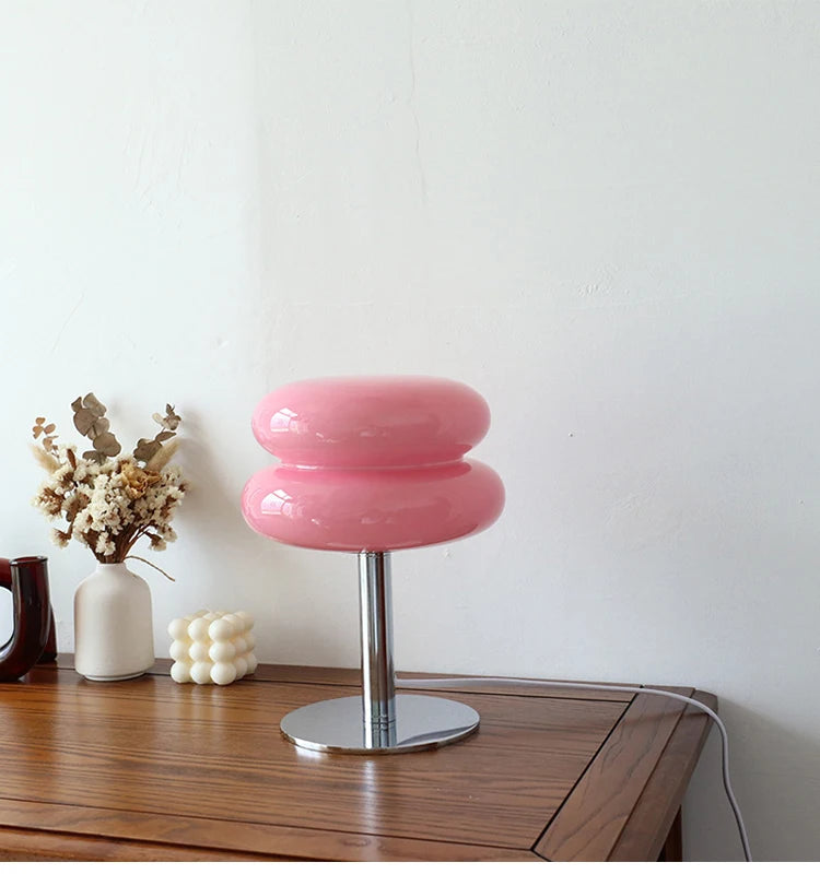 Macaroon Sculpted Glass Table Lamp, Multicolours