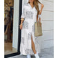 Women's Shirt-Style Button Denim Long Casual Dress, Plus Sizes