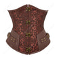 Women's Steampunk Faux-Leather Underbust Corset in Brown