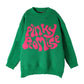 Pinky Promise, Psychedelic Print Women's Knitted Sweater