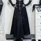 Dark Cross Alt-Grunge High Waist Simple Skirt with Hook-Up Feature
