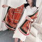 Extra-Large Cashmere Scarf, Equestrian-Print Blanket Wrap, Pashmina