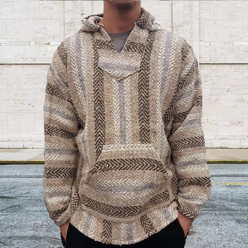 Vireous Classic Stripe Teenager Thick Knitted Hoodie