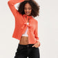 Bow Tied Front Knitted Women's Cardigan, Multi Colours