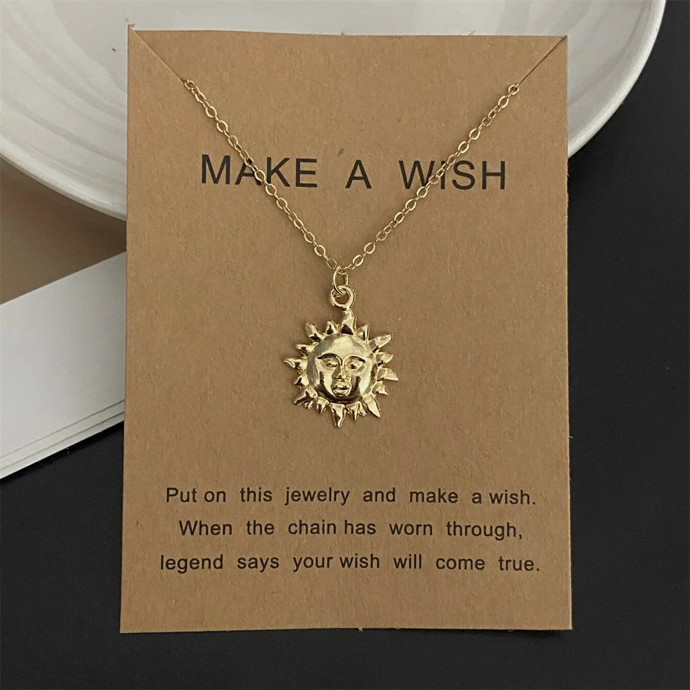 Moon Star Pendant Necklace, Multi Designs