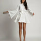 Vireous Elegant Pleated Flared Mini Dress, Plus Sizes