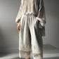 Vireous Women's Casual Trousers, Fashion Bohemian Lace Patchwork Loose Pants