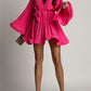 Vireous Elegant Pleated Flared Mini Dress, Plus Sizes