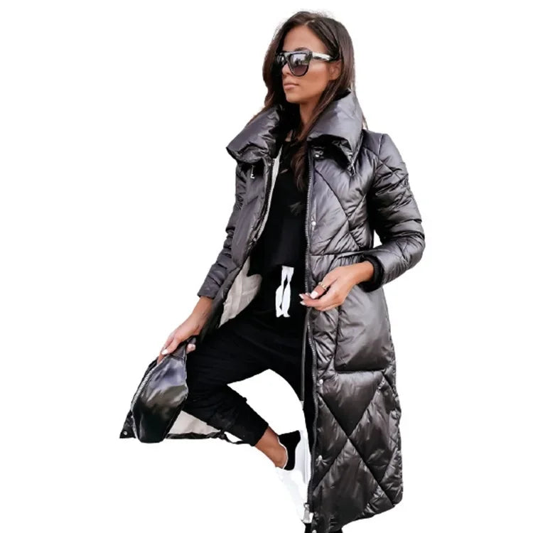 Glam Shimmering Women's Down Jacket, Parka Long Coat