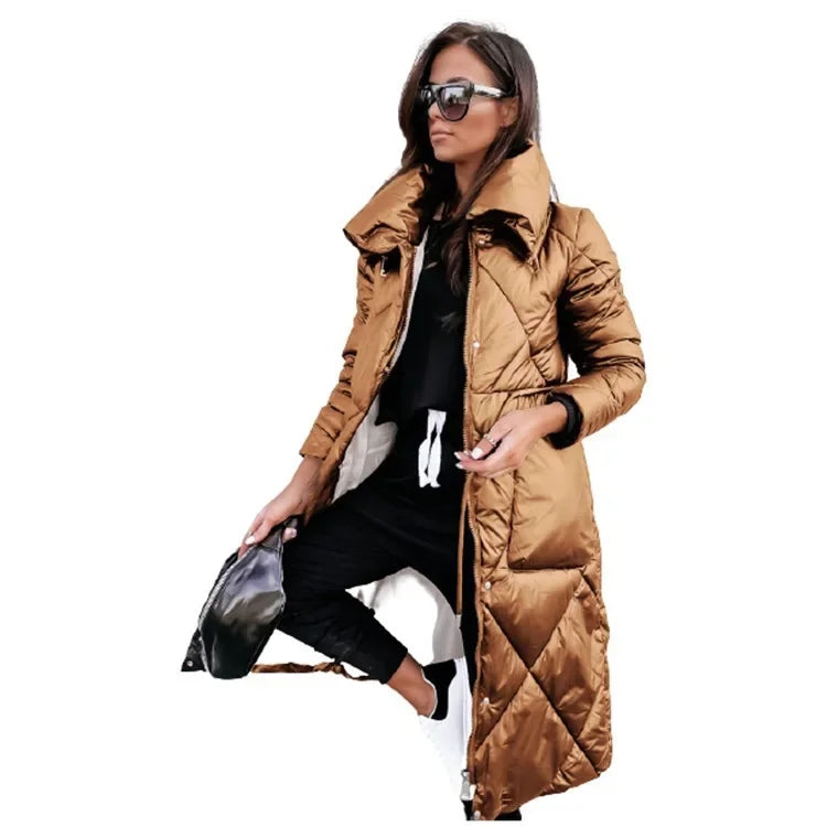 Glam Shimmering Women's Down Jacket, Parka Long Coat