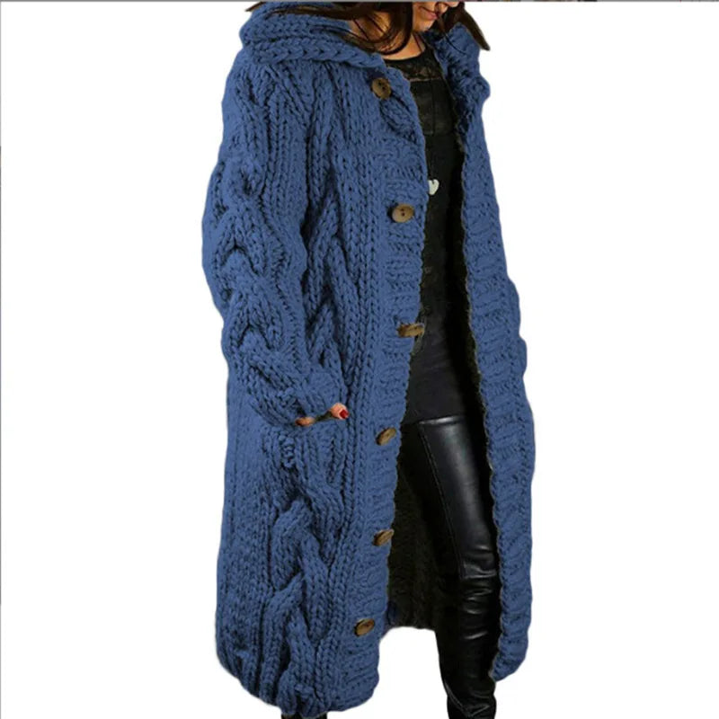 Vireous Women's Thick Long Cardigan Coat, Plus Sizes