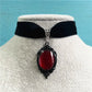Dark Cross Gothic Vampire Cameo Pendant, Velvet Choker Necklace, Multi Designs