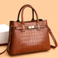 Large Capacity London-Design Crocodile Leather Vintage Tote Handbag