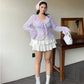 Vireous Elegant French Ruffle Flared-Sleeve Blouse, Plus Sizes